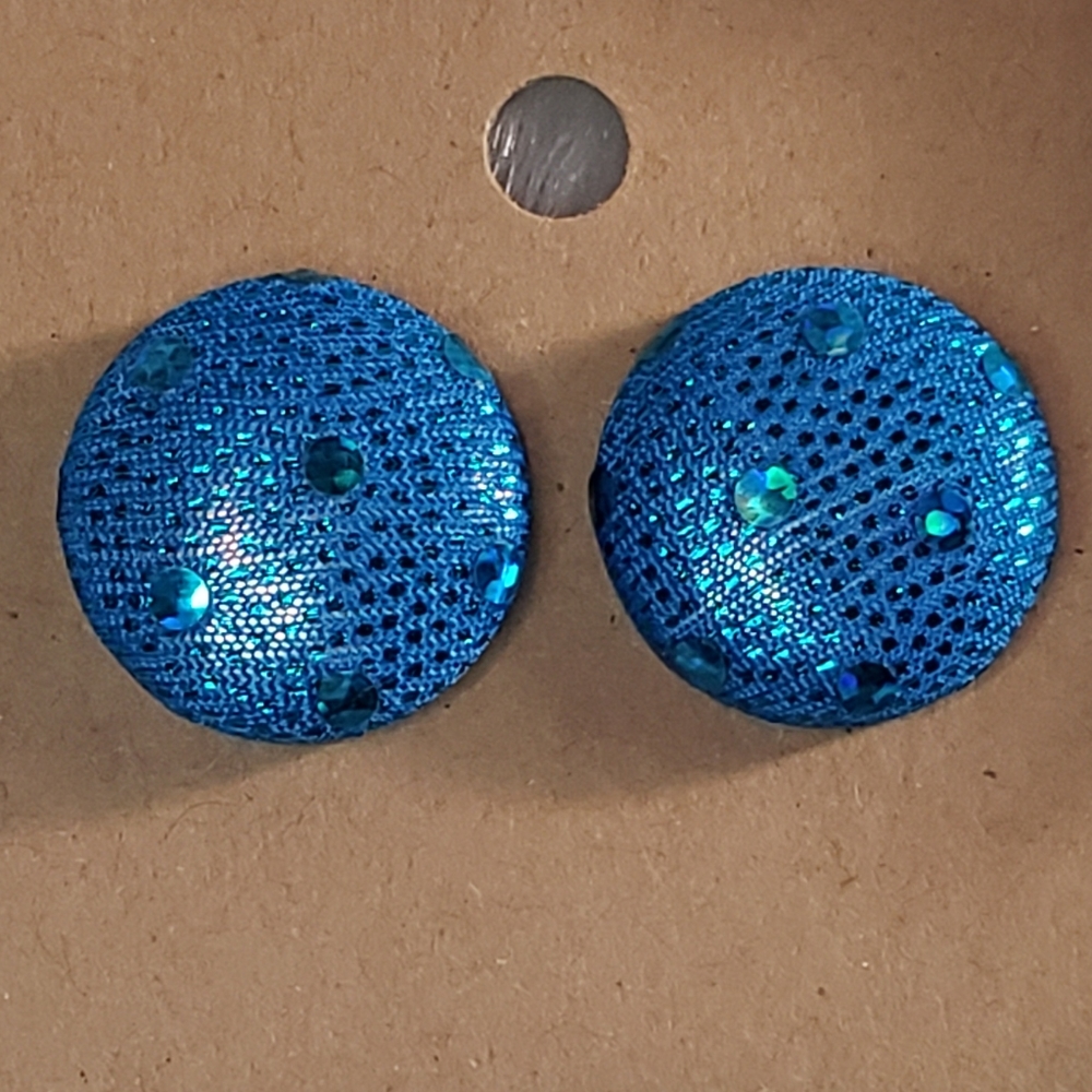 Handmade OOAK Fabric Button Earrings